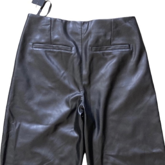 Bagatelle Collection Faux Leather NWT Pants Wide Leg crop Trousers High Rise - Picture 7 of 11